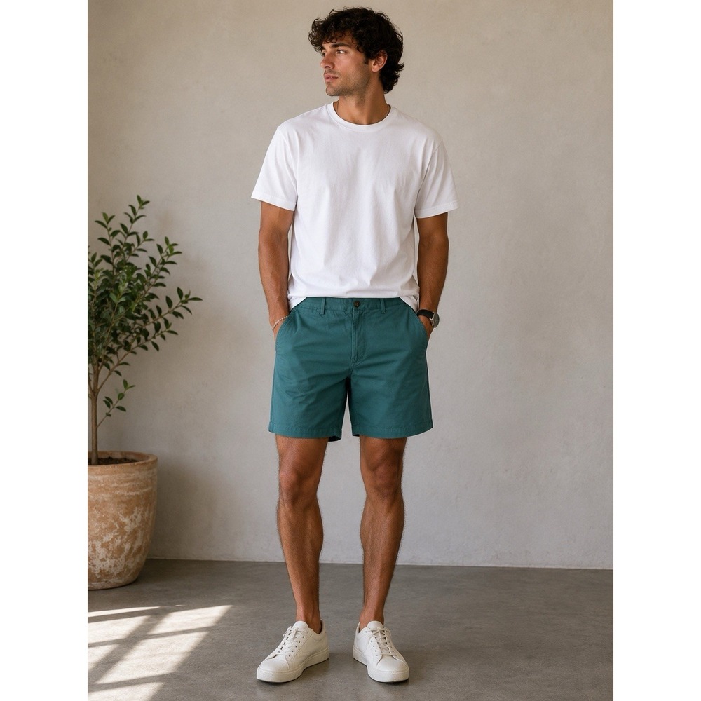 Bonobos Green Stretch Chino Shorts 7 Inch Inseam Mens Size 38 Casual Golf Preppy